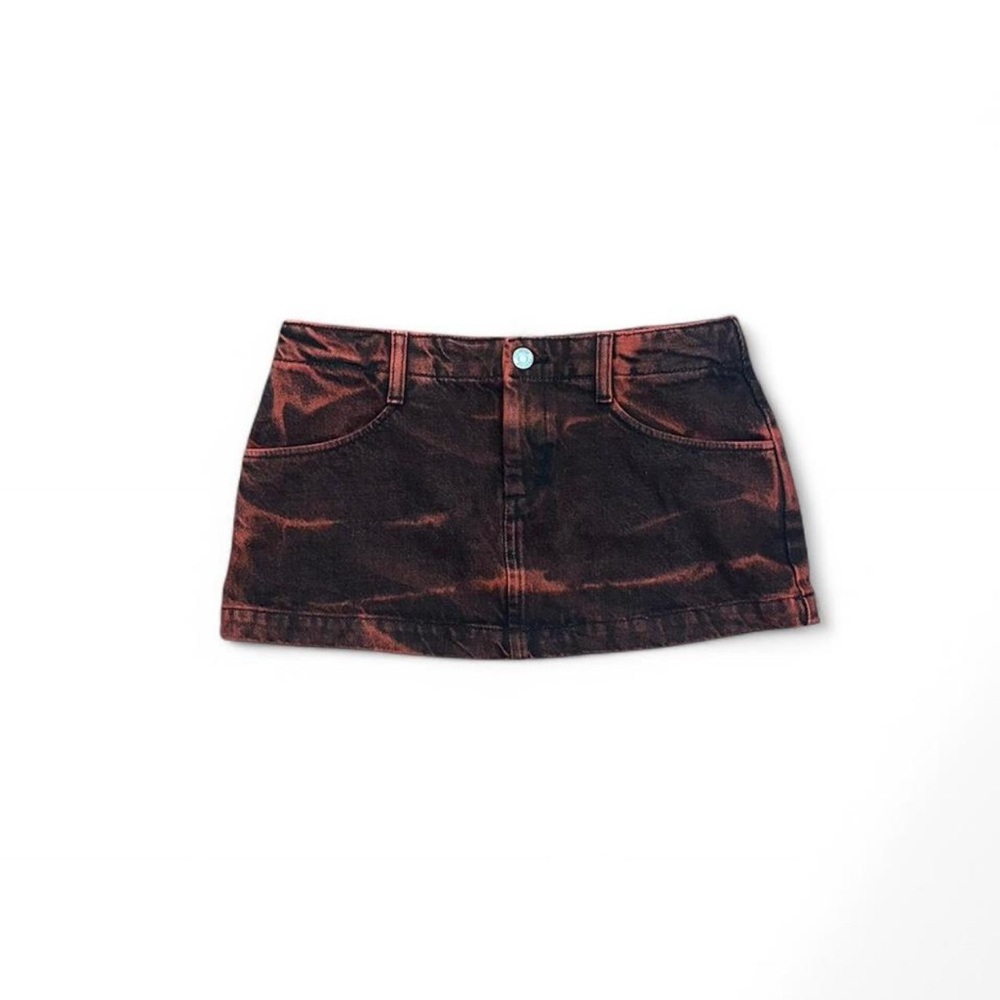 Miaou Black and Red Women's Denim Mini skirt